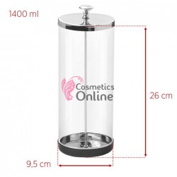 Vas pentru sterilizare instrumentar mare, din sticla, 1400 ml, art ACP 122560